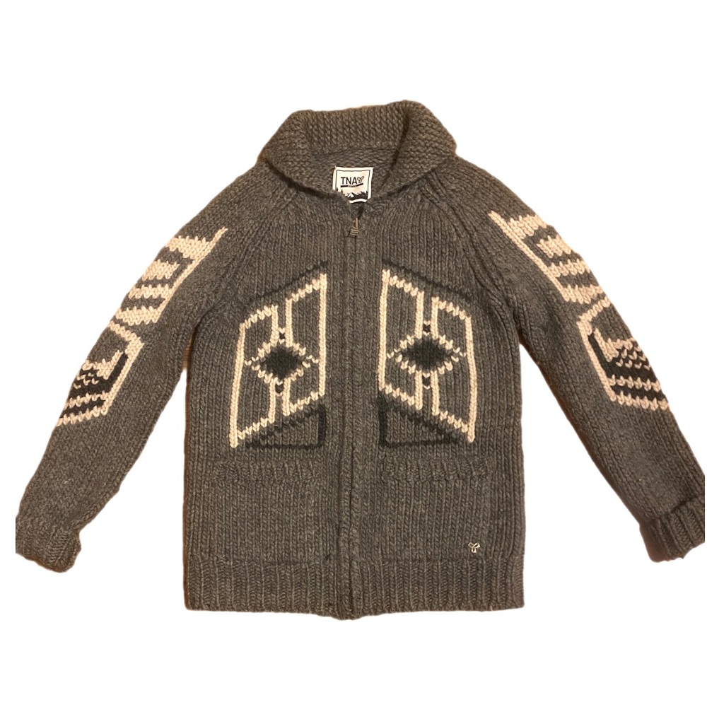 Tna Heavy Cowichan Weight Sweater M Eagle Design *Rare* Gorgeous Mint Co…